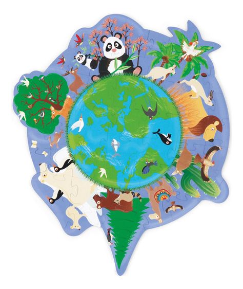 Puzzle 45Pcs Con Forma Mundo Scratch Europe-0