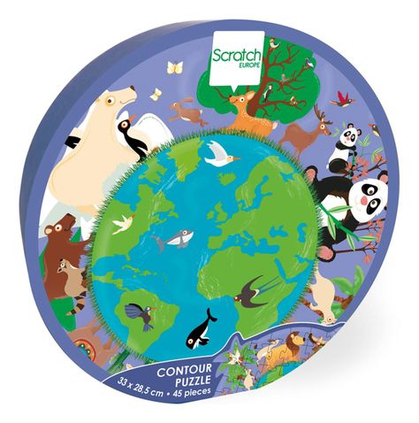 Puzzle 45Pcs Con Forma Mundo Scratch Europe-1