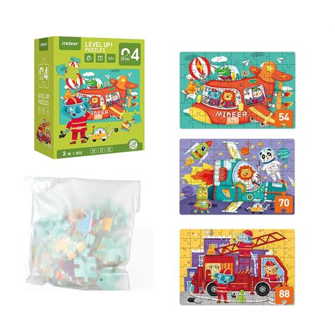 Level Up Puzzles Nivel 4 Vehiculos 3 Puzzles Mideer-0
