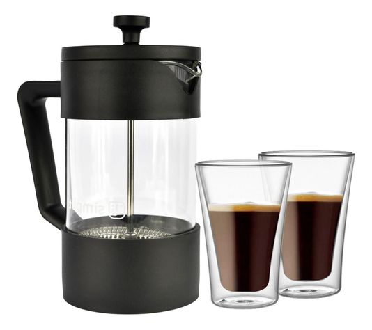 Pack Cafetera Francesa 600ml + Set 2 Vasos 400 Ml Simplit-1