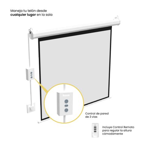 Telón 100 pulgadas Eléctrico con control 200 x 150 cm Levo-2