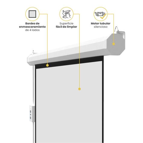 Telón 100 pulgadas Eléctrico con control 200 x 150 cm Levo-4