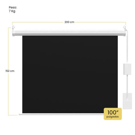 Telón 100 pulgadas Eléctrico con control 200 x 150 cm Levo-1