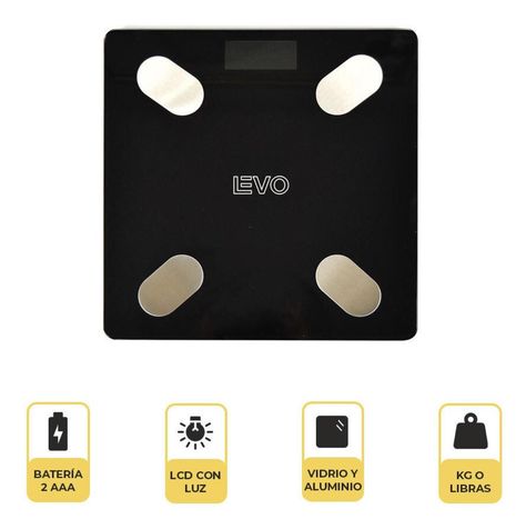Pesa Digital Balanza Baño Bluetooth Negra Inteligente-1