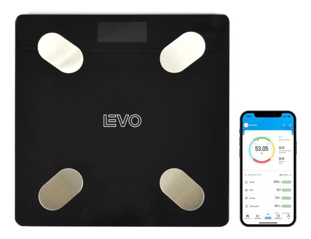 Pesa Digital Balanza Baño Bluetooth Negra Inteligente-2