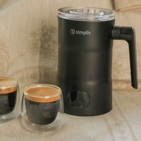 Pack Cafetera Francesa + Espumador 4 En 1 Negro Simplit-3