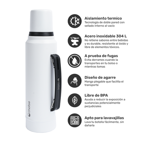 Termo Liquido Acero Inoxidable Classic 1,3 lts Lhotse White-1
