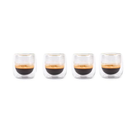 Set 4 Tazas Vidrio Doble Pared Expreso 80 ml Simplit-1