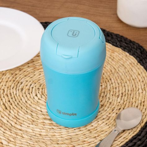 Termo Comida 400ml Azul Cuchara Acero Inox Simplit-6