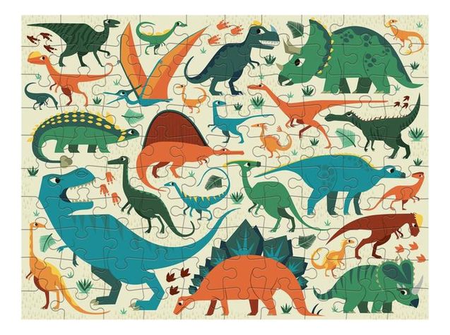 Puzzle 100Pcs Doble Dinosaurios Mudpuppy-1