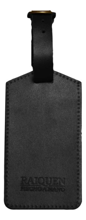 Identificador Para Equipaje Cuero Negro Hecho a Mano Raiquen-0
