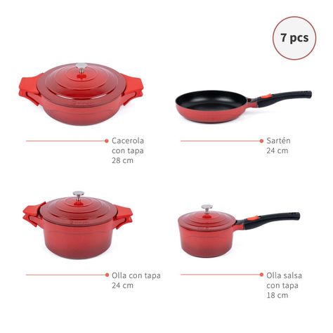 Batería de Cocina Toulouse 7 pcs + Accesorios Simplit-3