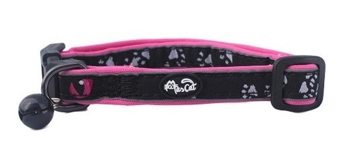 Collar Acolchado Reflectante Fucsia Para Gato Mascan-0