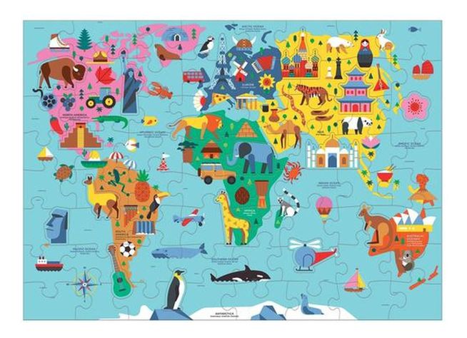 Puzzle 78Pcs Geografia Mapa Del Mundo Mudpuppy-0