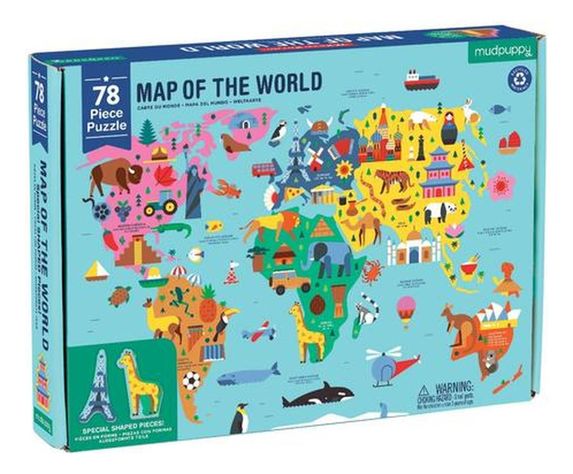 Puzzle 78Pcs Geografia Mapa Del Mundo Mudpuppy-1