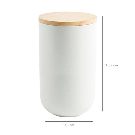 Contenedor de Cerámica Hermético Tapa Madera L Simplit-1