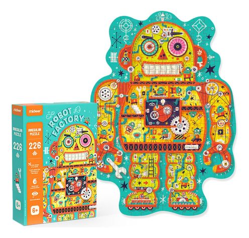 Puzzle Con Forma Fabrica De Robot MiDeer-0
