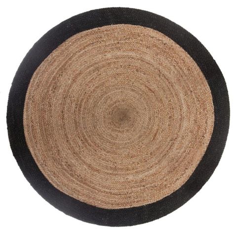 Alfombra Yute Redonda Con Borde Negro 120 cm Atmosphera-0