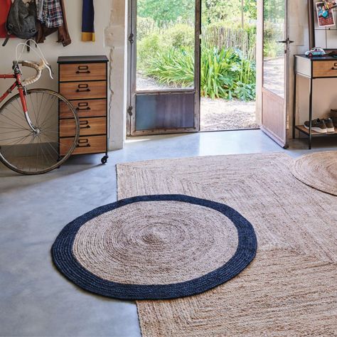 Alfombra Yute Redonda Con Borde Negro 120 cm Atmosphera-3