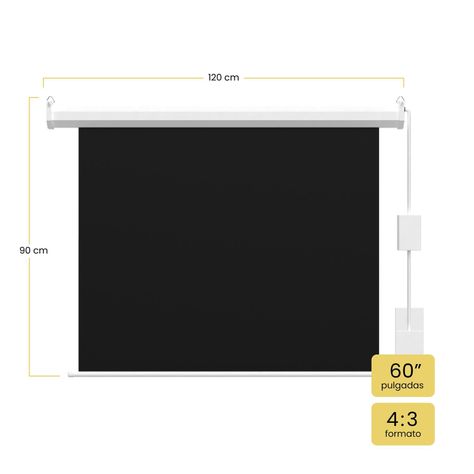 Telón 60 pulgadas Eléctrico con control 120 x 90 cm Levo-1