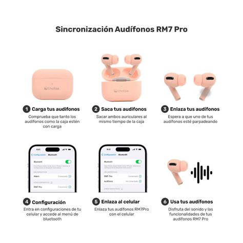 Audífonos Inalámbrico Lhotse RM7 Pro Rosado-8
