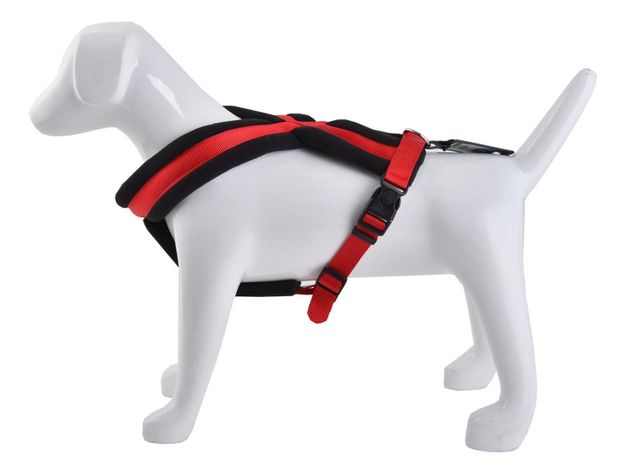 Arnés Cruzado Acolchado Talla S Rojo Perros Mascan-4
