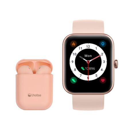 Pack Smartwatch Lhotse Live 206 42mm Pink + Audifono RM12-0