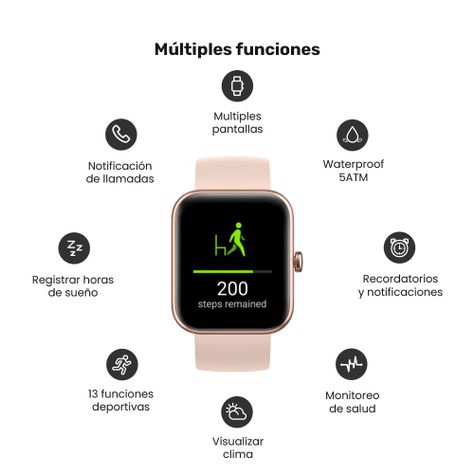 Pack Smartwatch Lhotse Live 206 42mm Pink + Audifono RM12-2