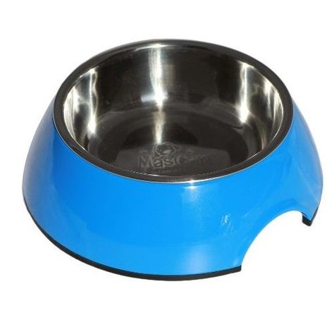 Plato Melamina Sólido Redondo Azul Talla M Perro Mascan-0