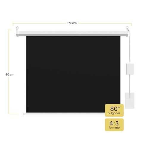 Telón 80 pulgadas Eléctrico con control 165 x 125 cm Levo-1