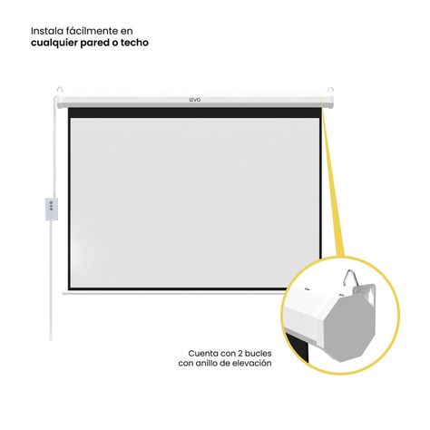 Telón 80 pulgadas Eléctrico con control 165 x 125 cm Levo-3