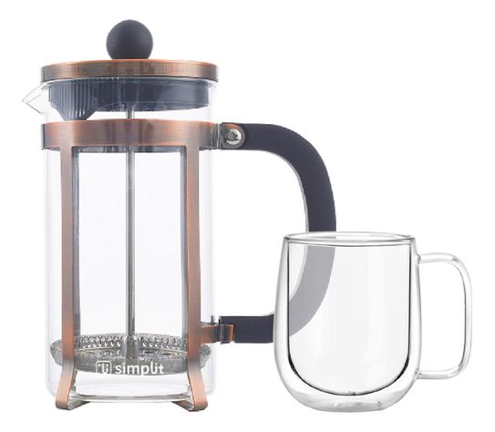 Pack Cafetera Francesa 600 ml + Taza Mug 300 ml Simplit-0