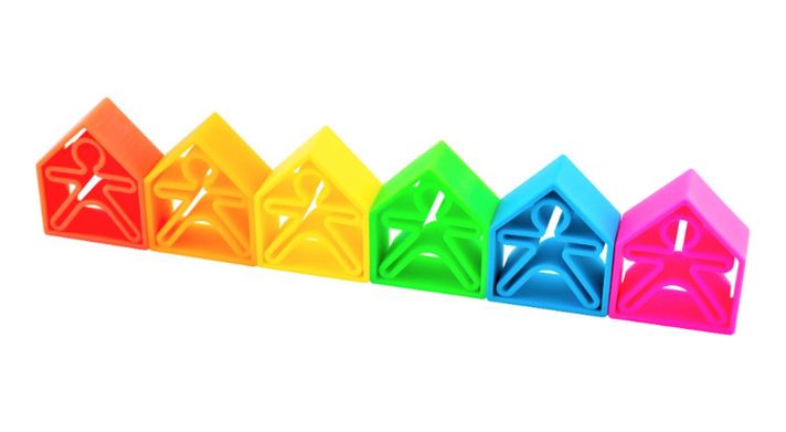 Set De 6 Personas Y 6 Casas De Colores Dëna-2