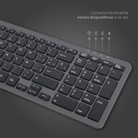 Teclado Inalámbrico Cygna Slim Grafito Levo-3