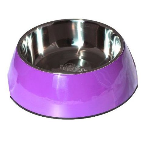 Plato Melamina Sólido Redondo Morado Talla S Perro-0