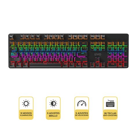 Pack Teclado Gamer RGB Storm + Mouse Gamer Inalámbrico Levo-1