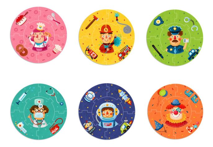 Puzzle 30Pcs Redondo Profesiones MiDeer-0