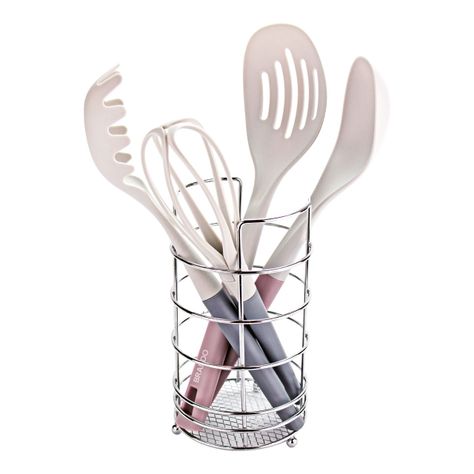 Set Utensilios De Cocina Gris Rosa 4pcs Brando-0