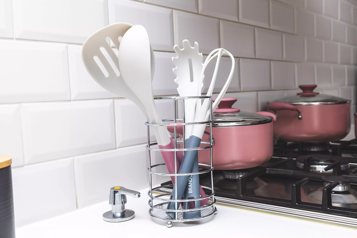 Set Utensilios De Cocina Gris Rosa 4pcs Brando-1