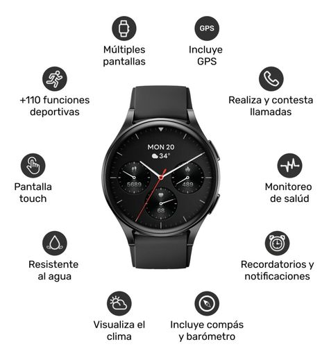 Pack Smartwatch Lhotse Vibe 05 Black + Audífonos Rosado-2