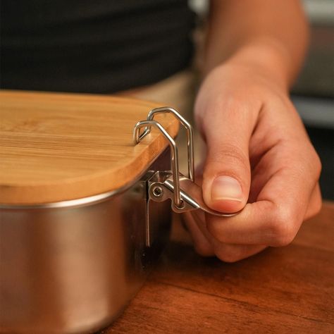 Tupper de Acero Inoxidable Tapa Madera 800 ml Simplit-7