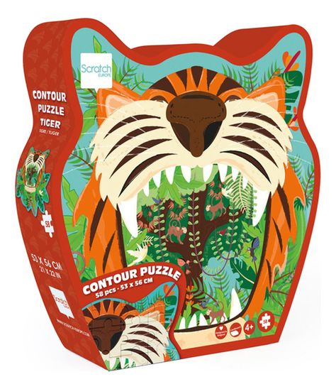 Puzzle 59Pcs Con Forma Tigre Scratch Europe-2