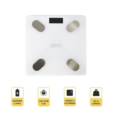 Pesa Digital Balanza Baño Bluetooth Blanca Inteligente-1