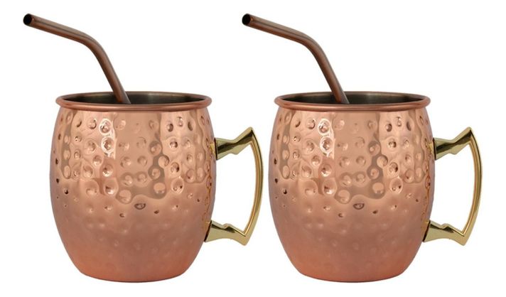 Set 2 Vasos Moscow Mule Mug Cobre + Bombillas Simplit-0