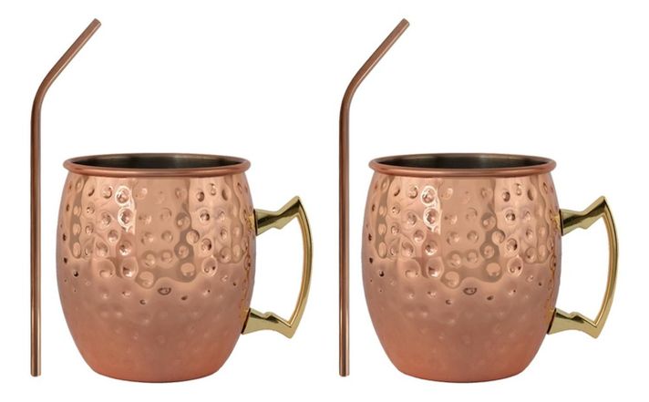 Set 2 Vasos Moscow Mule Mug Cobre + Bombillas Simplit-5