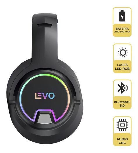 Audifono Gamer Bluetooth RGB Thunder Micrófono Levo-3