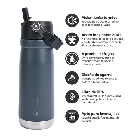 Botella Térmica Insulada Lhotse Adventure 650ml Black-1