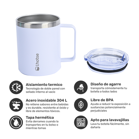 Taza Térmica Insulada Camping 350ml White-1