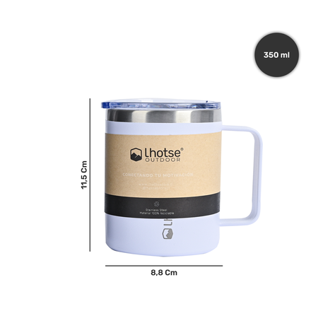 Taza Térmica Insulada Camping 350ml White-3