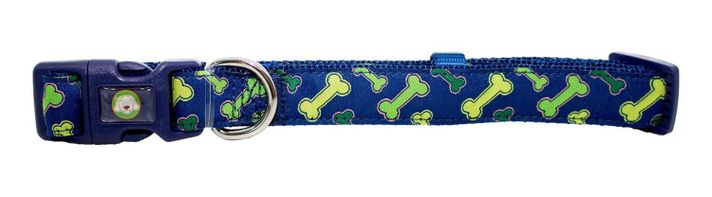 Collar Huesos Perro L Azul Mascan-0